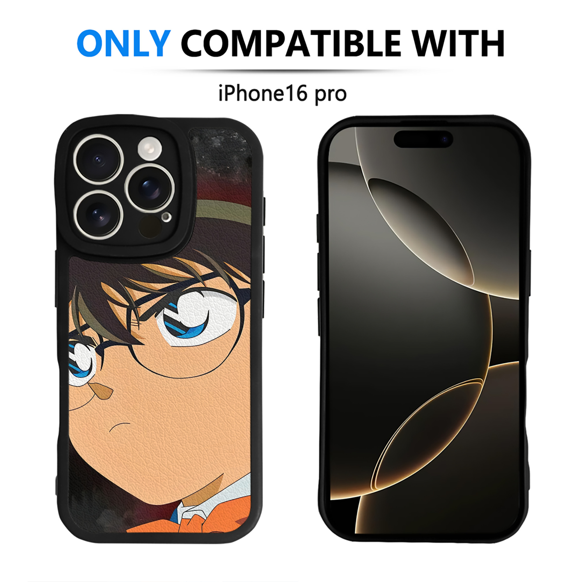 （画像用） 名探偵コナン Detective Conan 【iPhone 16シリーズ対応】シリコンスマホケース（レザー調） 材質：シリコン
